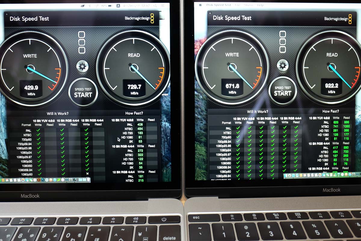 MacBook（2016）・（2015）SSD速度比較