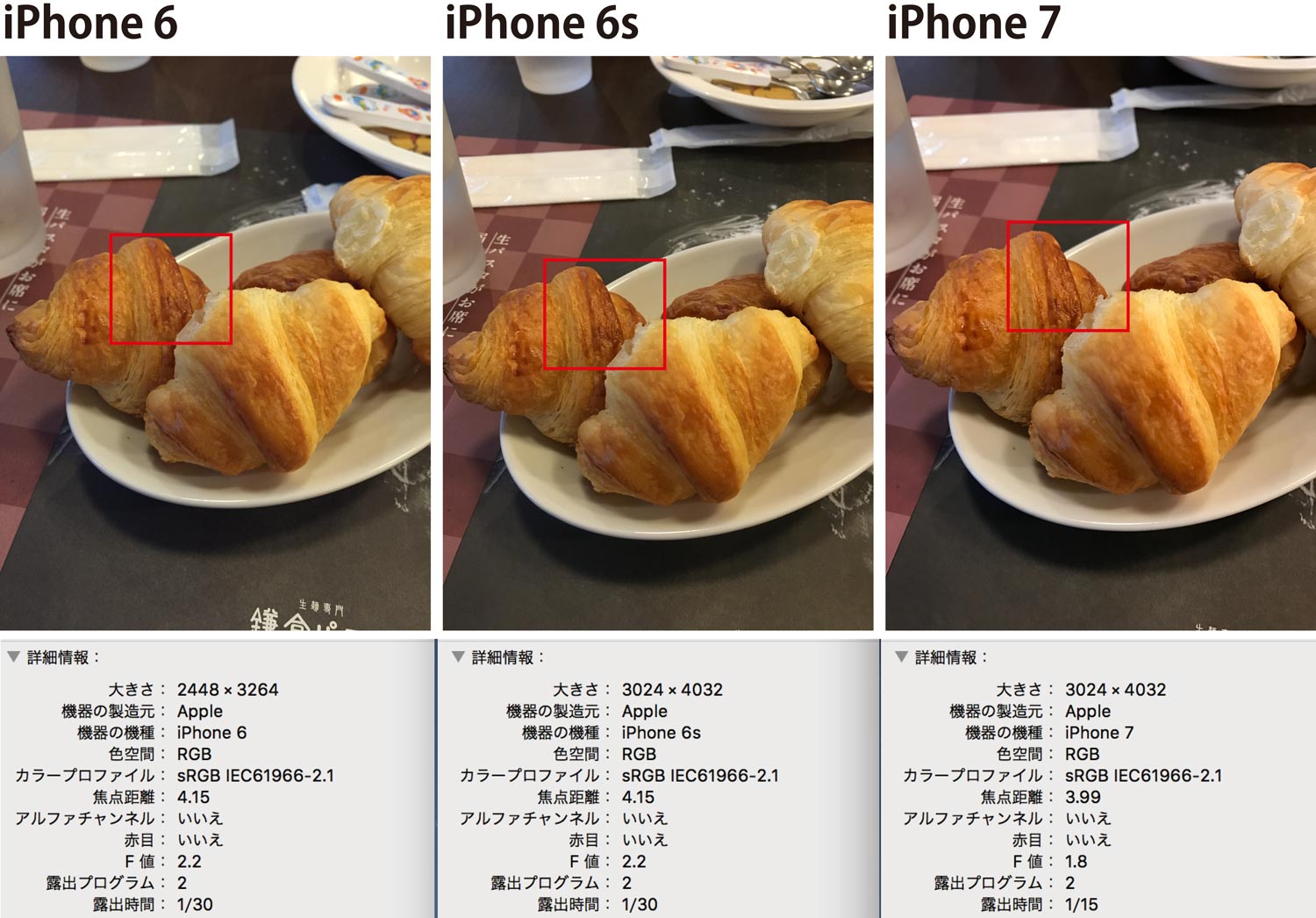 iPhone7 カメラの撮影比較 クロワッサン1