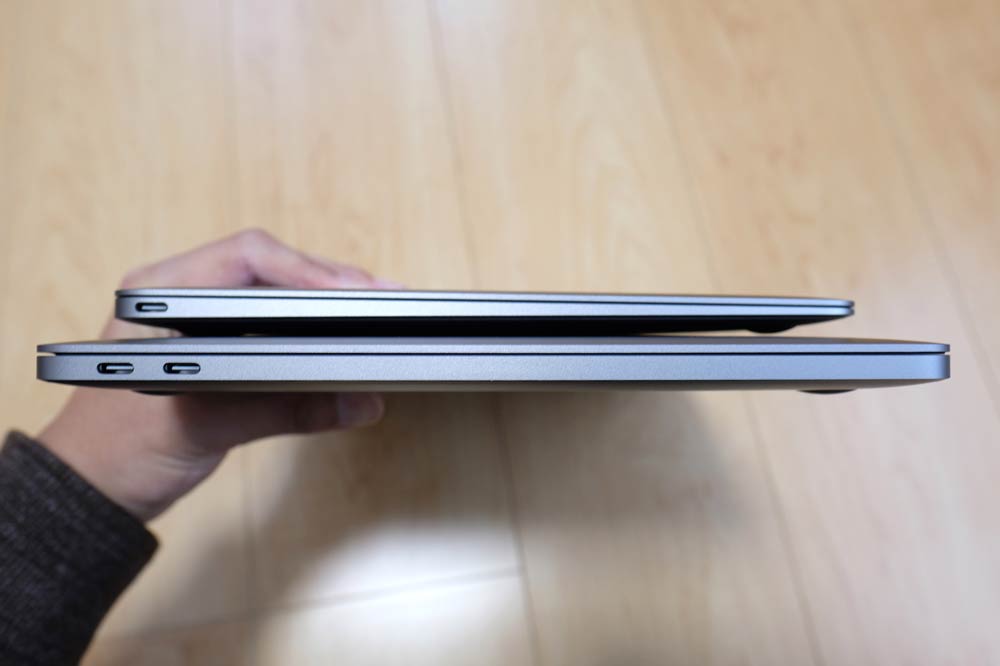 12インチMacBookと13インチMacBook Pro 本体サイズ