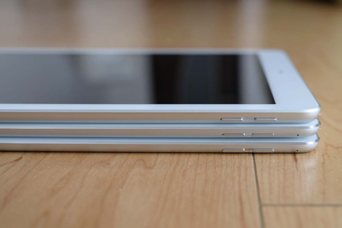 iPad（第5世代）、iPad Pro、iPad Air 2 比較2