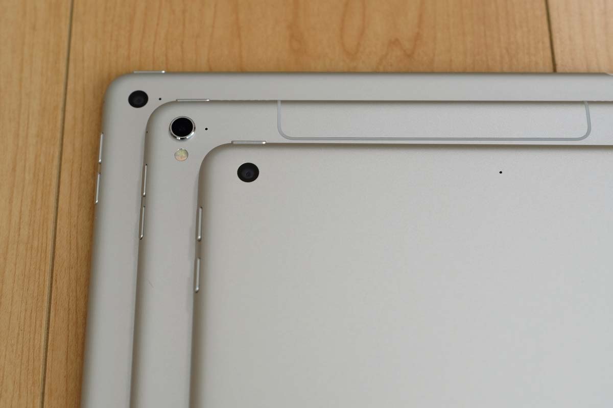 iPad（第5世代）、iPad Pro、iPad Air 2 カメラの比較