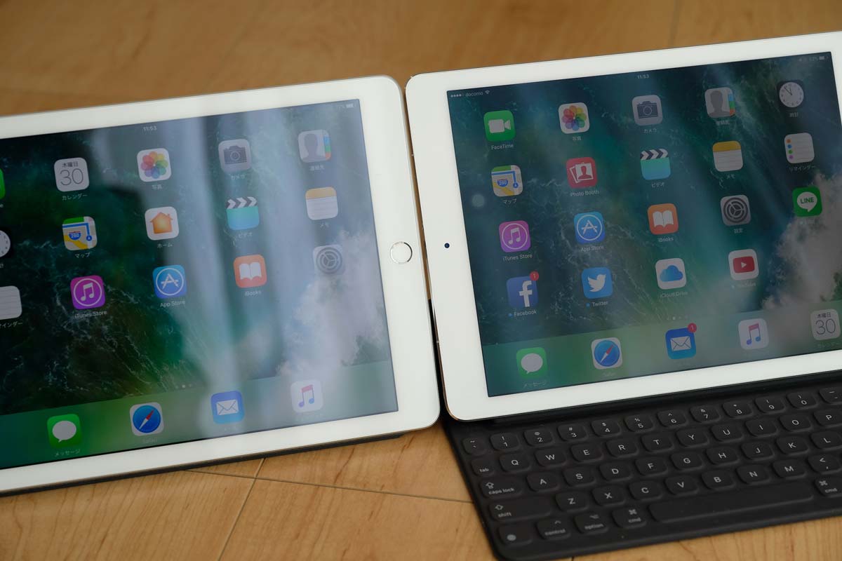 iPad 第5世代とiPad Proの画面の反射