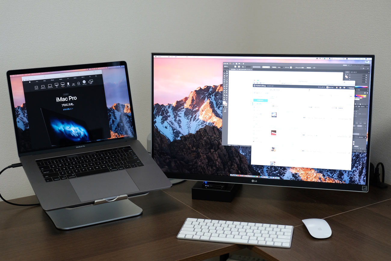 MacBook Proと4Kモニターのデュアルディスプレイ環境