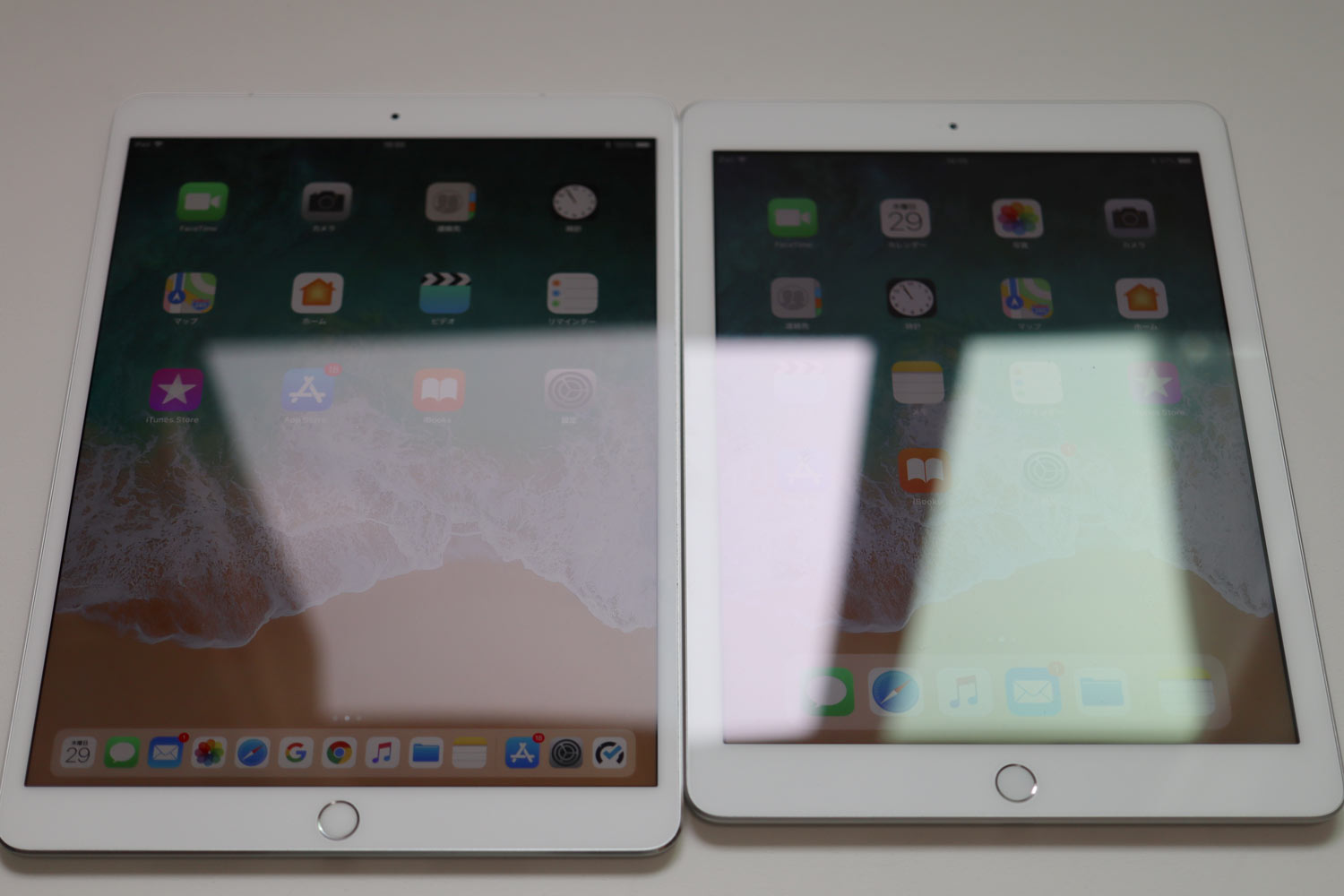 iPad Pro vs iPad 光の反射2