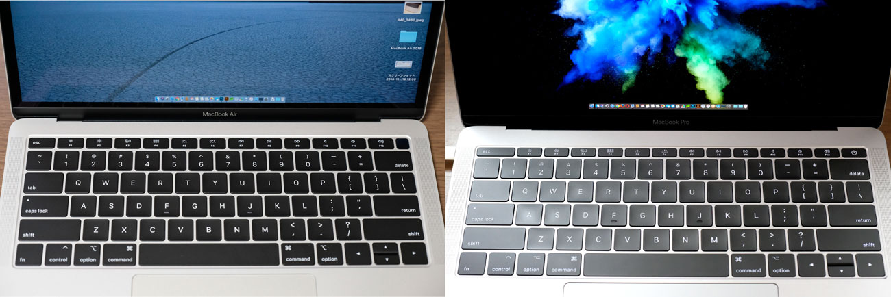 MacBook Air 13インチ ファンクションキーのサイズ
