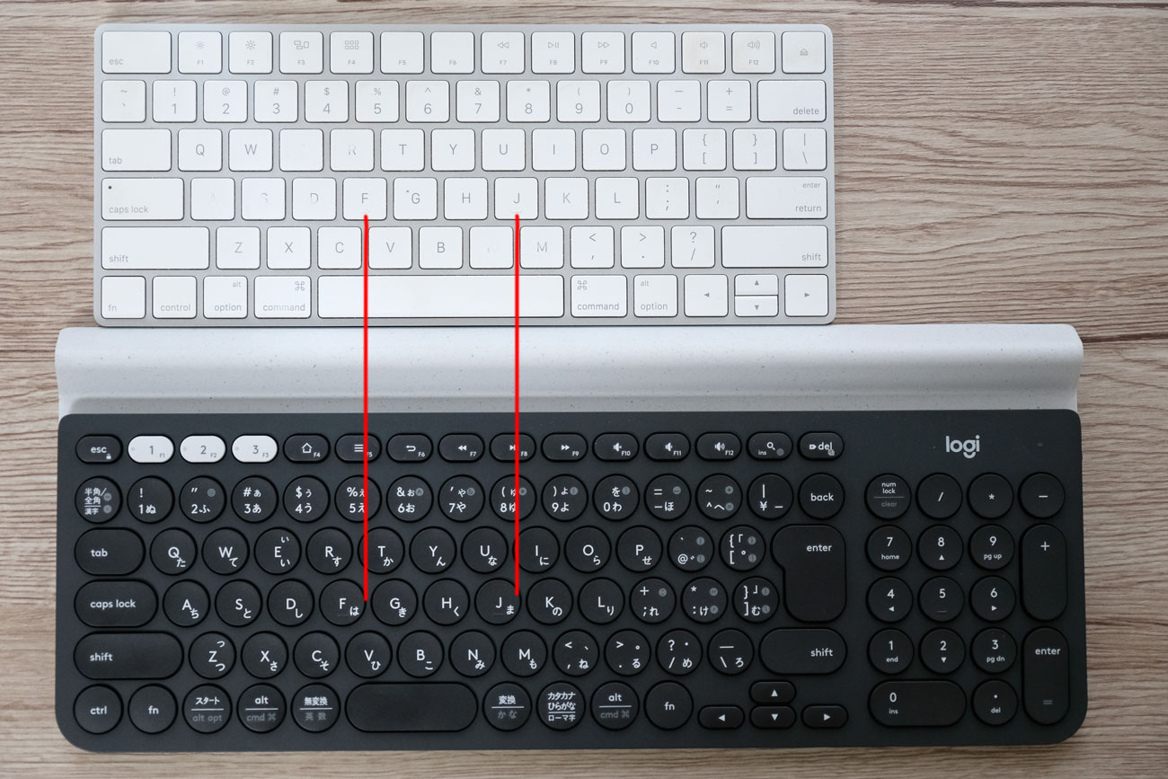 Magic KeyboardとLogicool K780 キー配置の違い