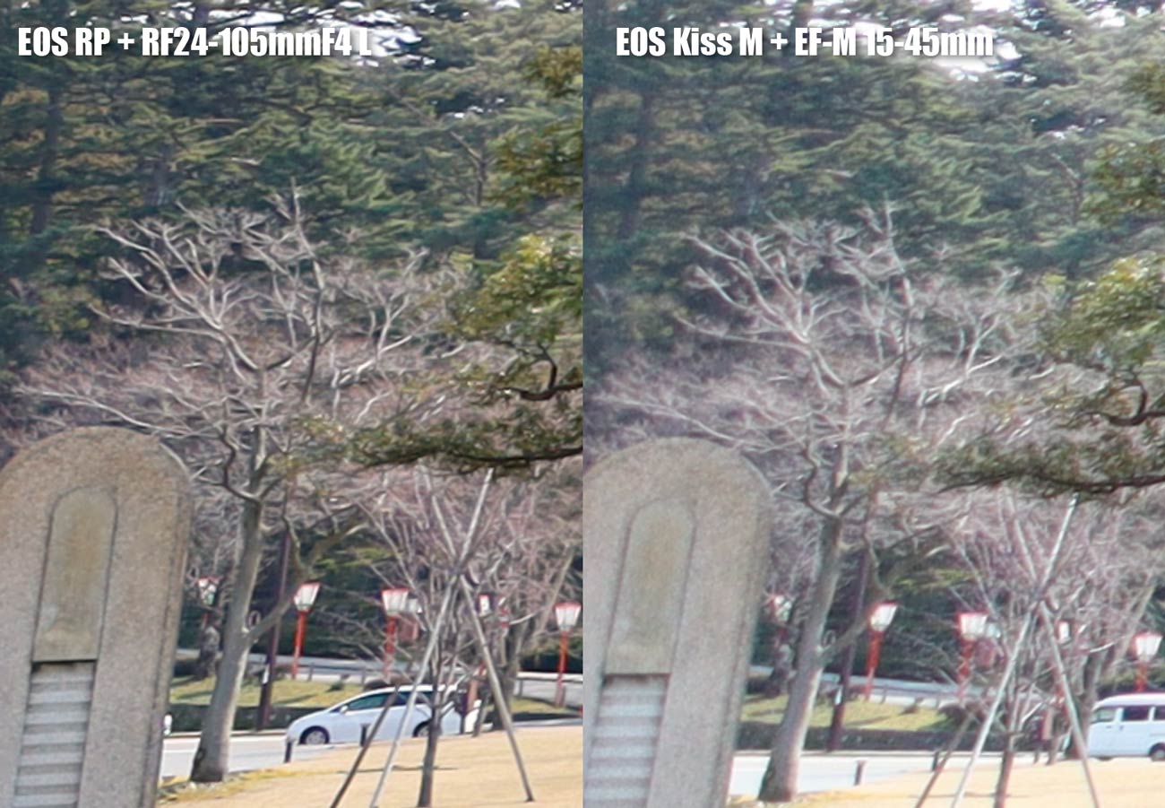 EOS RPとEOS Kiss Mの画質を比較