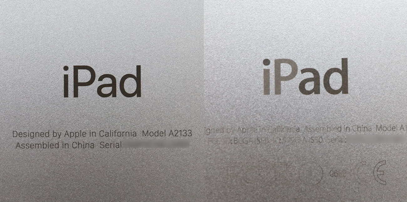 iPad mini 5とmini 4のロゴの違い