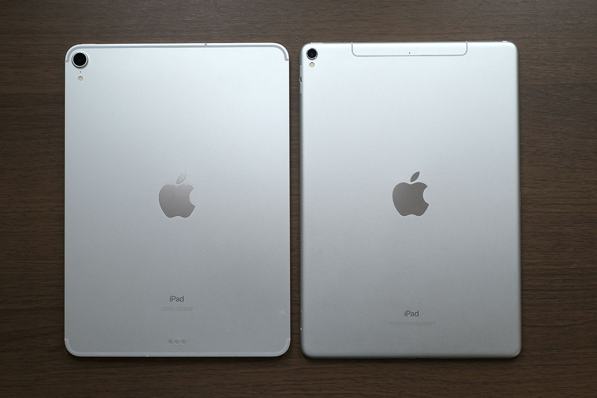 iPad Pro 11インチと10.5インチ 背面パネルのデザイン比較