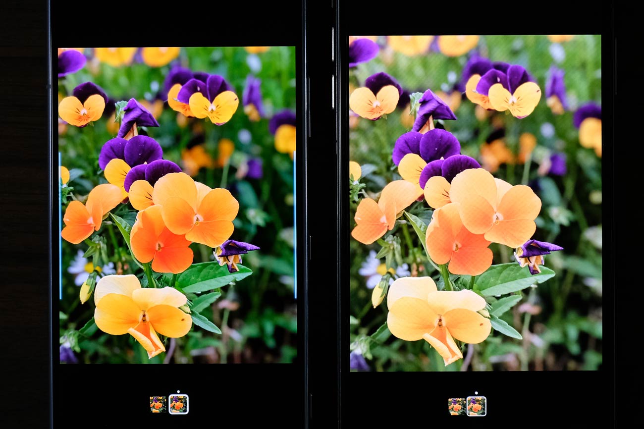Xperia1とiPhone XS Max ディスプレイの画質
