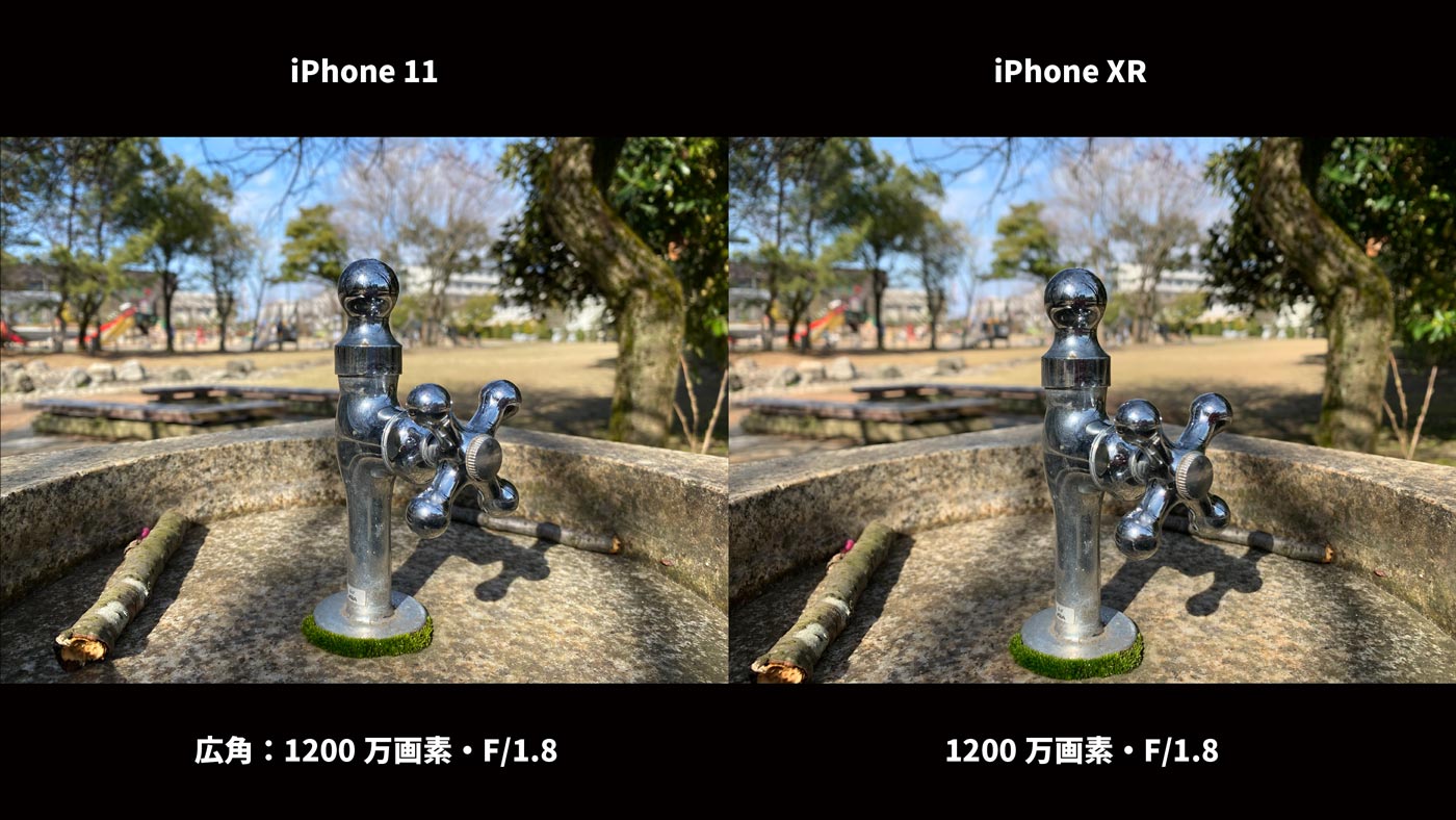 iPhone 11・iPhone XR 広角カメラ画質比較（水道）