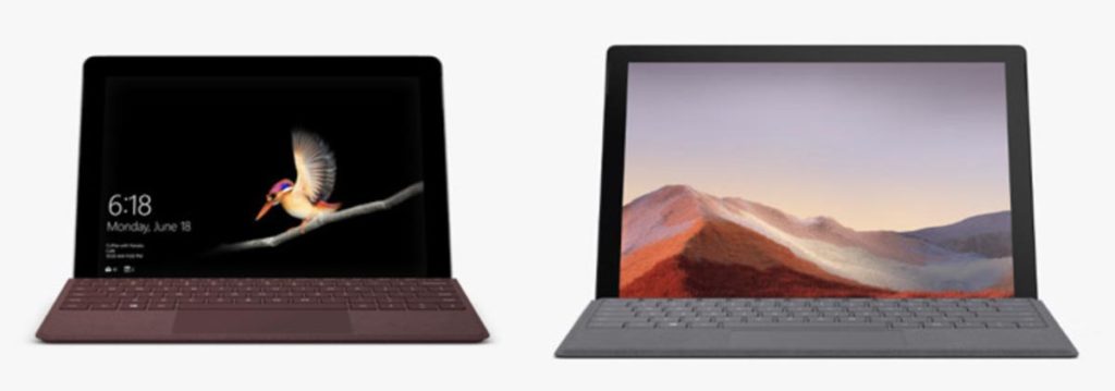 Surface GoとSurface Pro 本体サイズ比較