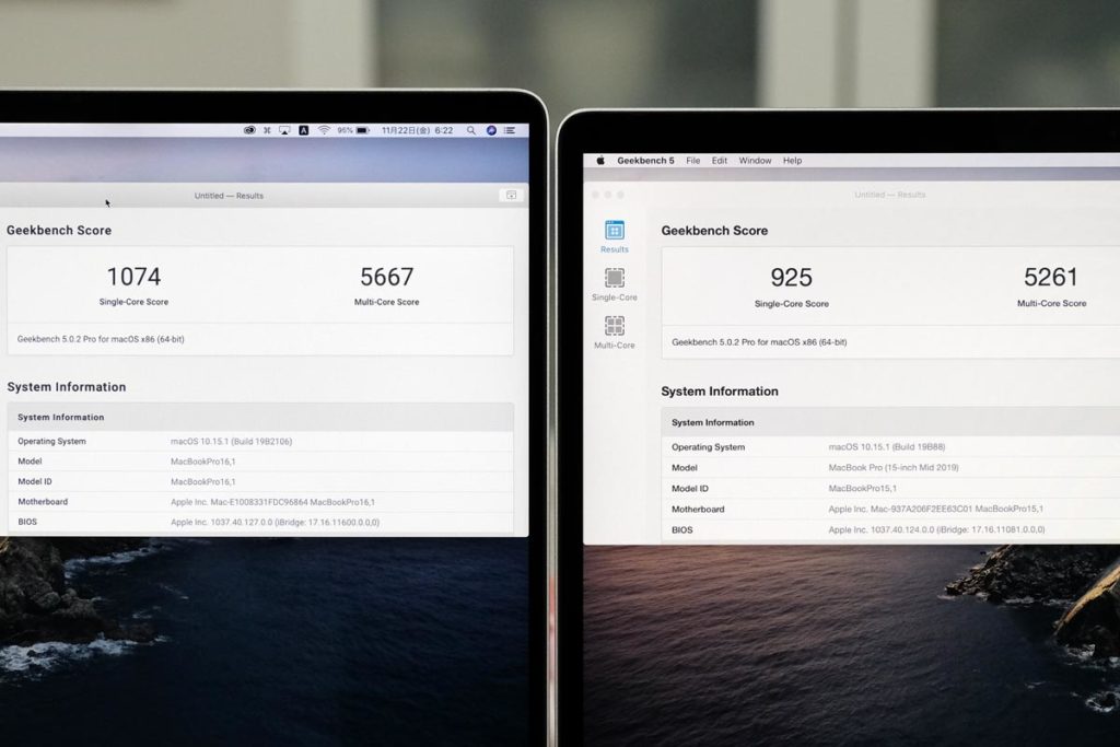MacBook ProのCPU性能比較