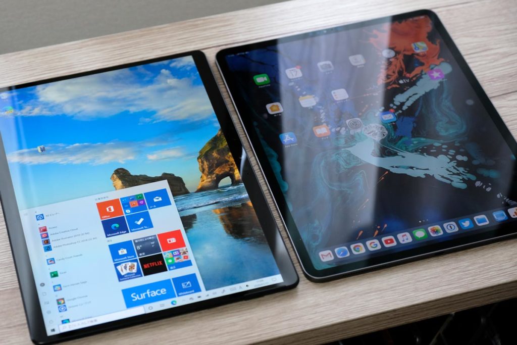 iPad Pro 12.9インチとSurface Pro X 画面の違い