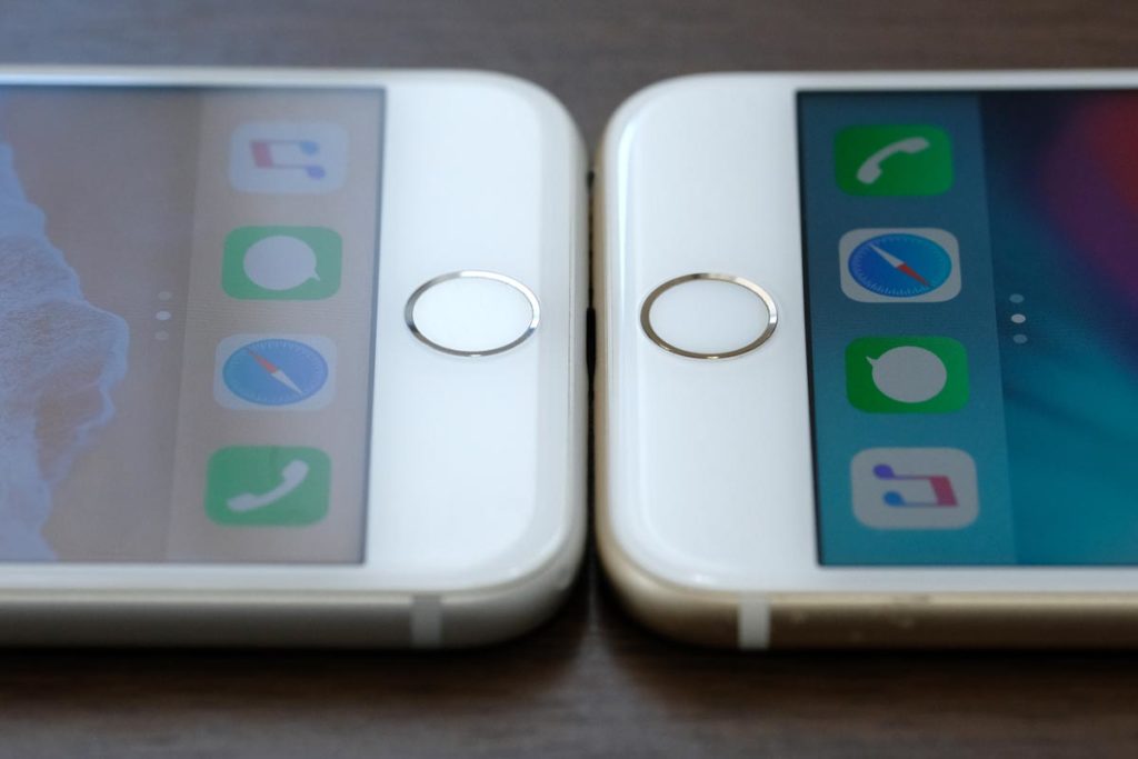 iPhone 7とiPhone 6sのホームボタン