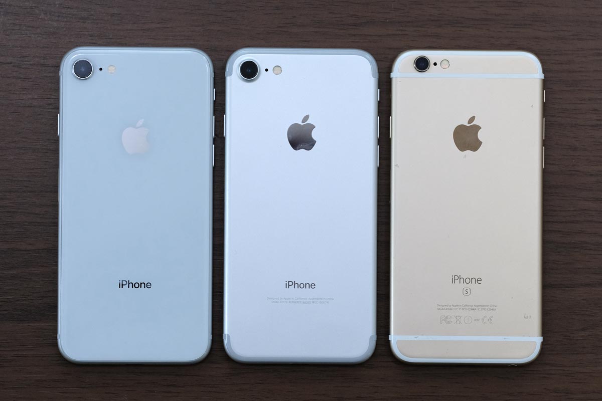 iPhone 8、iPhone 7、iPhone 6sの外観比較