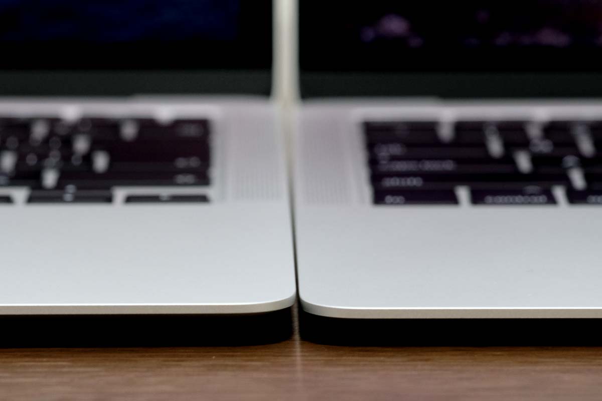 MacBook Airのパームレストの高さの違い