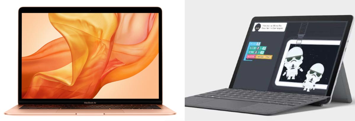 MacBook Air・Surface Go 2