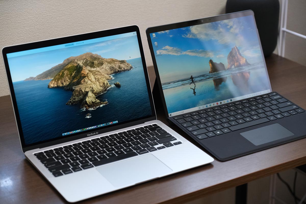 MacBook AirとSurface Pro X