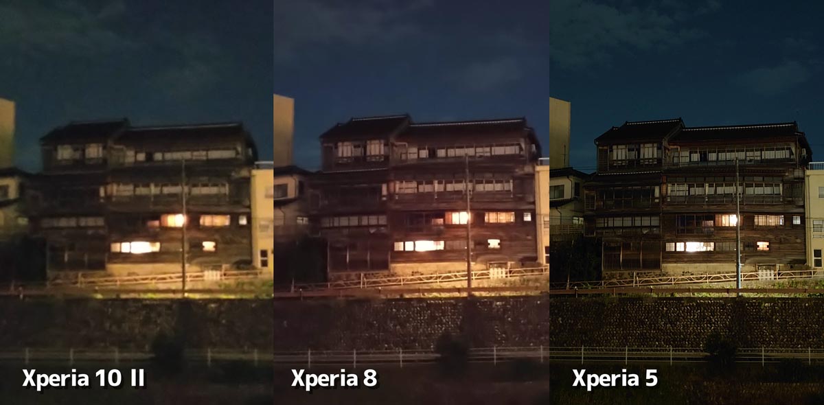 Xperiaの夜景モードを比較