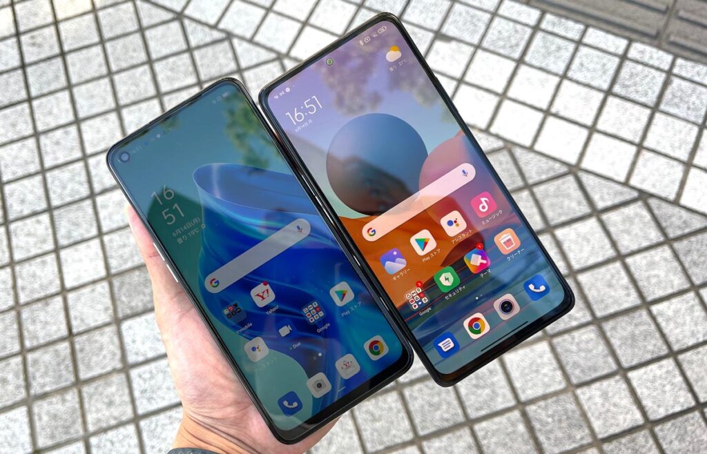 OPPO Reno5 Aの画面の明るさ