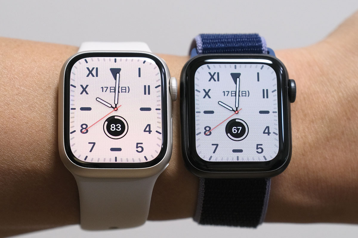 Apple Watch 7・Apple Watch 6 画面サイズ比較