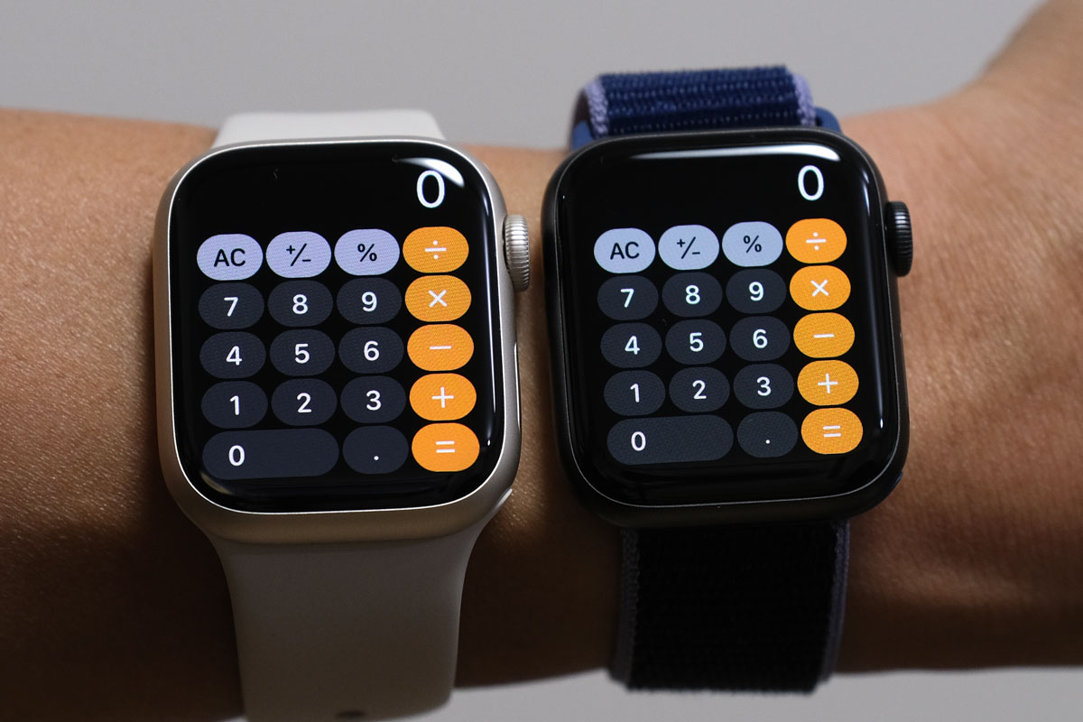Apple Watch 7・6 計算機の比較
