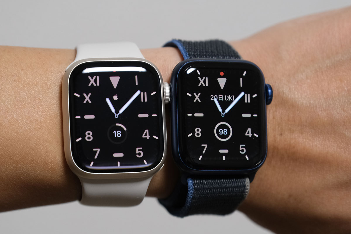 Apple Watch 7と6 常時表示機能