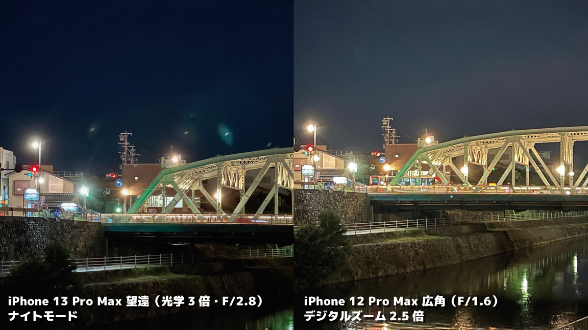 iPhone 13 Pro Max 望遠カメラのナイトモード1