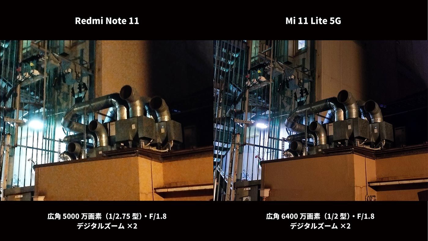 Redmi Note 11・Mi 11 Lite 5G デジタルズームで排気口を撮影