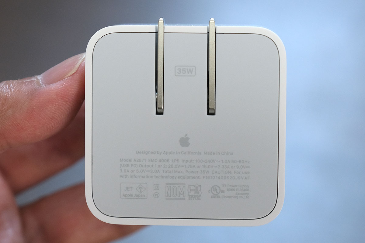 Apple 35W デュアルUSB-C コンパクト電源アダプタ 仕様