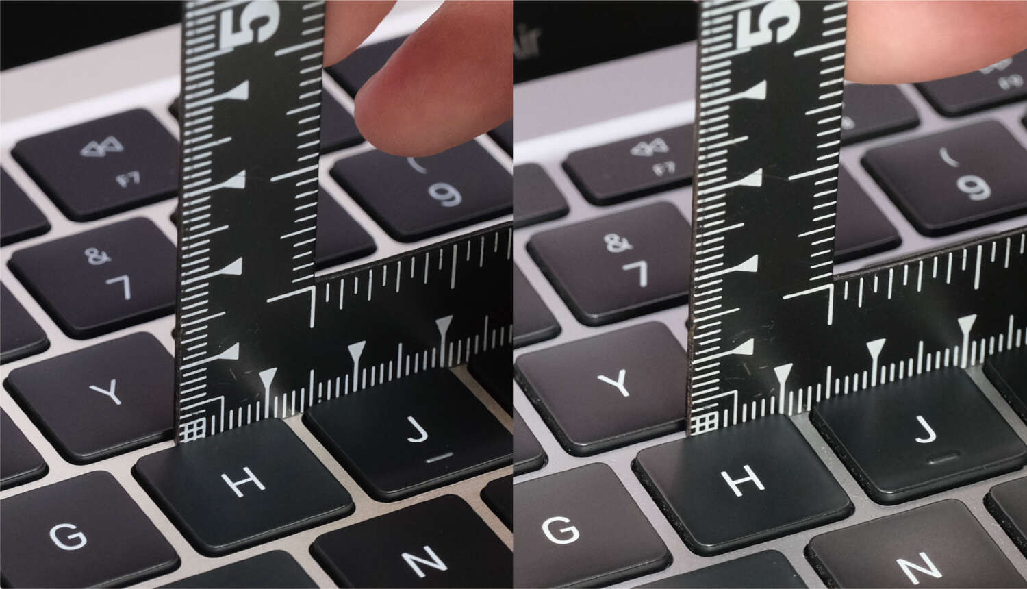 MacBook Air（M2）キーの高さを比較