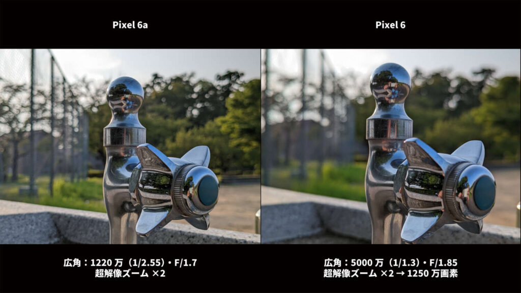 Pixel 6a・Pixel 5a(5G) 広角カメラ 超解像ズーム比較：水道