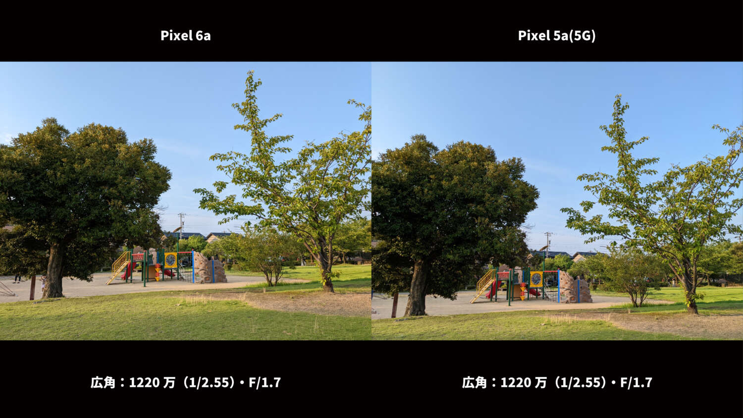 Pixel 6a・Pixel 5a(5G) 広角カメラ比較：公園