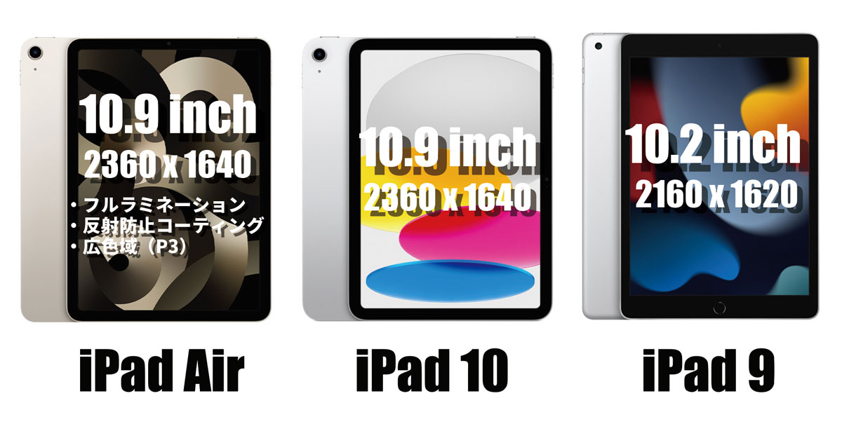 iPad Air 5・iPad 10・iPad 9