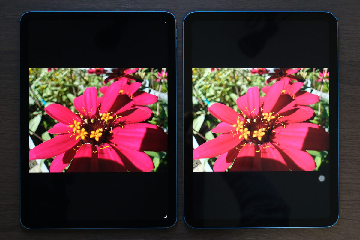 iPad Air（第5世代）・iPad（第10世代）のディスプレイの色合い比較