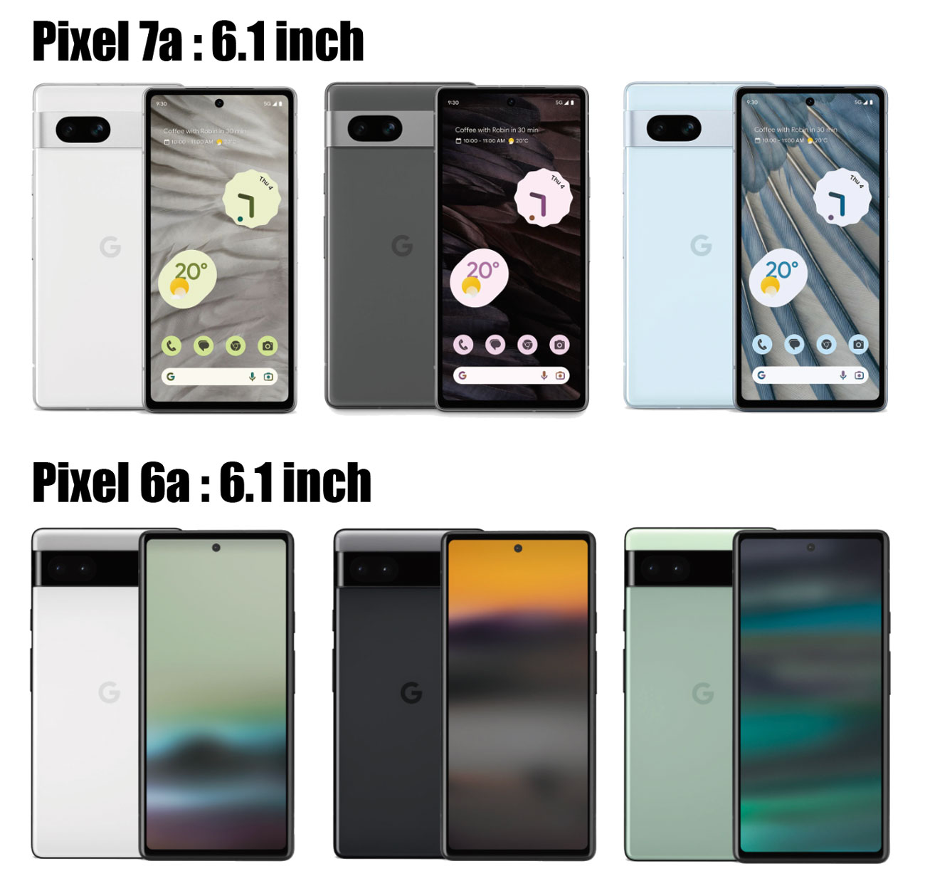 Pixel 7a vs Pixel 6a デザイン