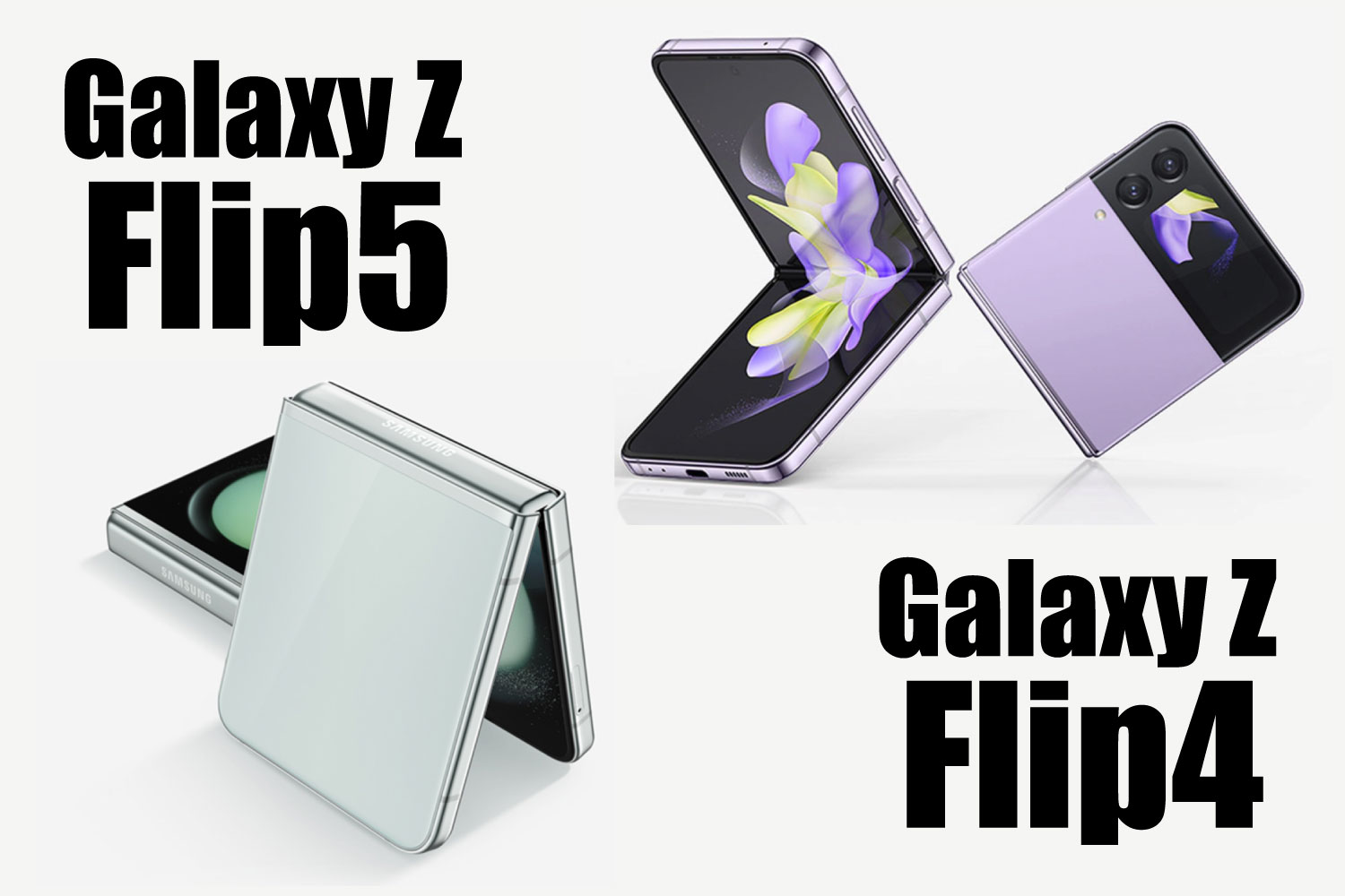 Galaxy Z Flip5、Z Flip4 サイズとスペックを比較！